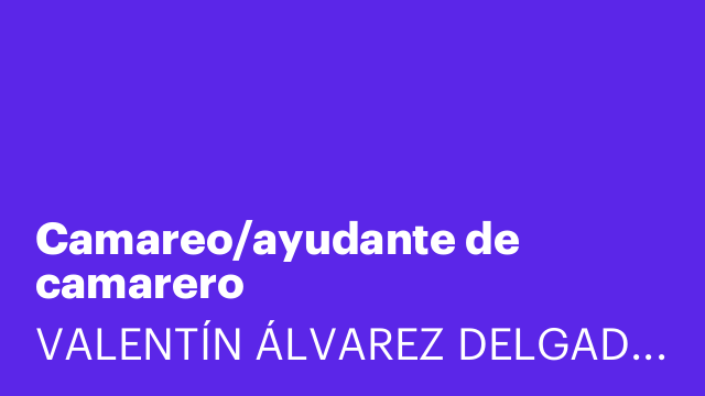 Camareo/ayudante de camarero