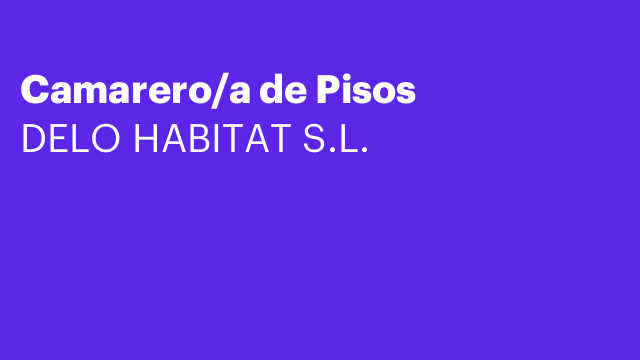 Camarero/a de Pisos