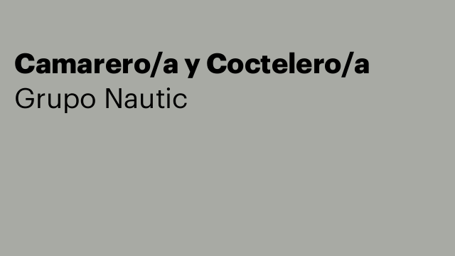 Camarero/a y Coctelero/a