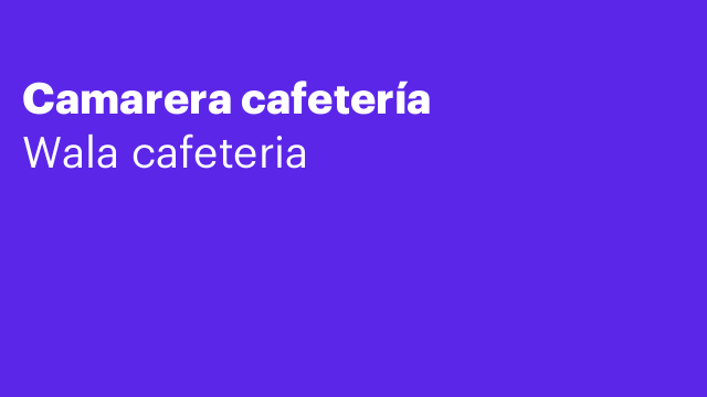 Camarera cafetería