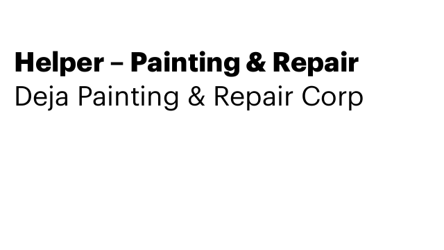 Helper – Painting & Repair
