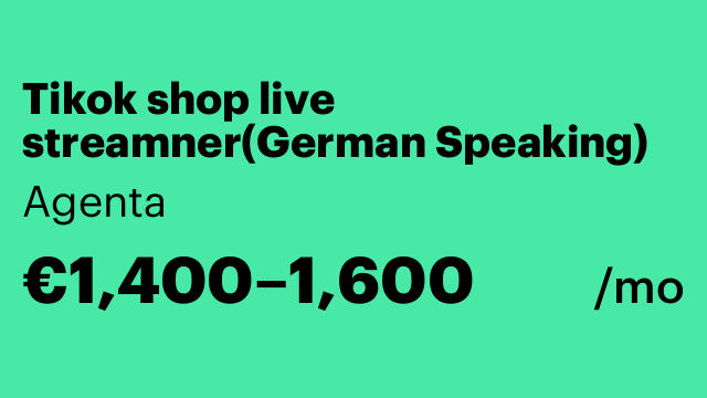 Tikok shop live streamner(German Speaking)