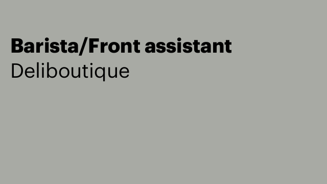 Barista/Front assistant