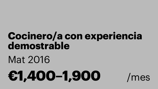 Cocinero/a con experiencia demostrable