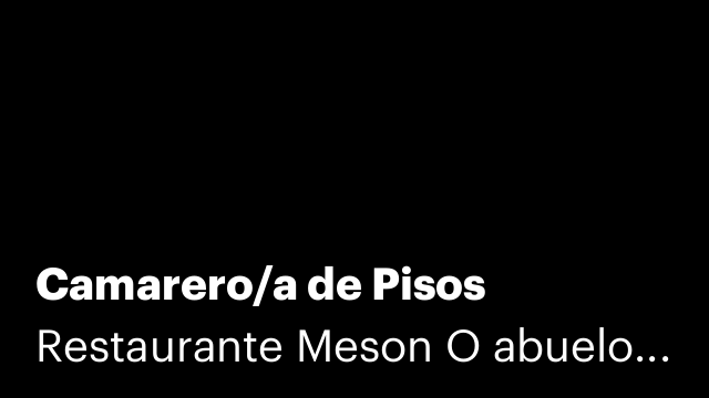 Camarero/a de Pisos