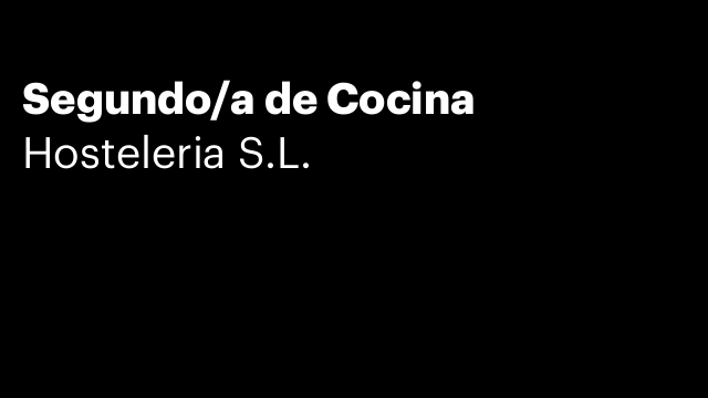 Segundo/a de Cocina