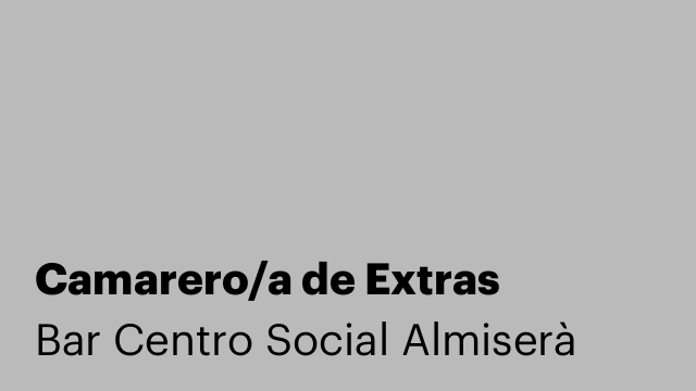 Camarero/a de Extras