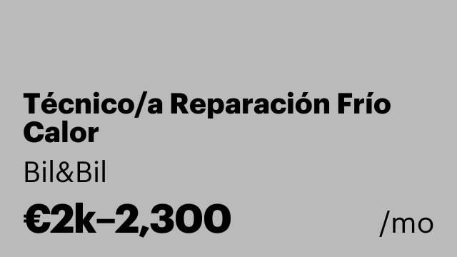 Técnico/a Reparación Frío Calor