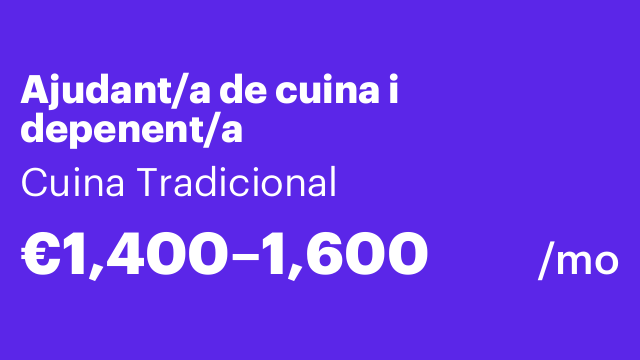 Ajudant/a de cuina i depenent/a