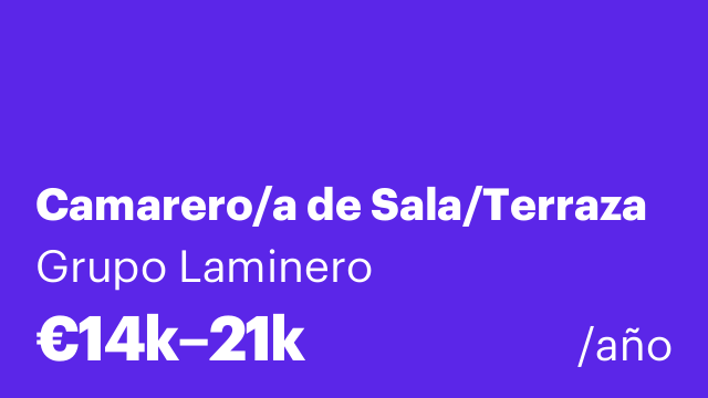 Camarero/a de Sala/Terraza