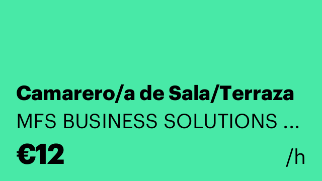Camarero/a de Sala/Terraza