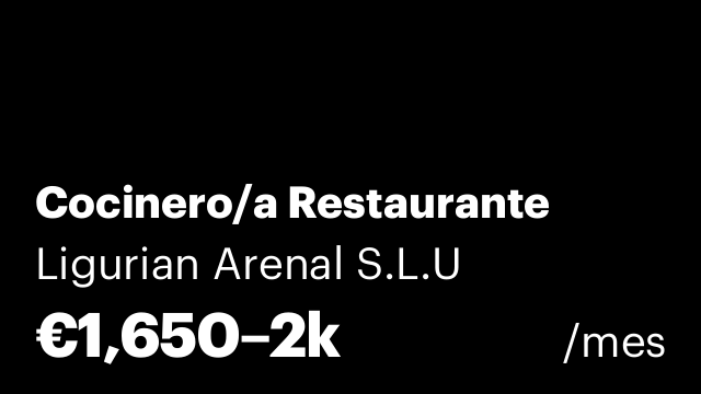 Cocinero/a Restaurante