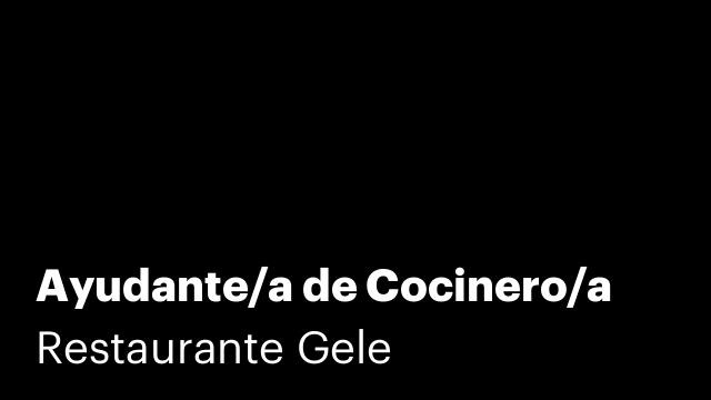 Ayudante/a de Cocinero/a