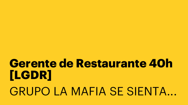Gerente de Restaurante 40h [LGDR]