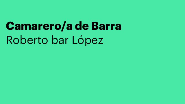 Camarero/a de Barra