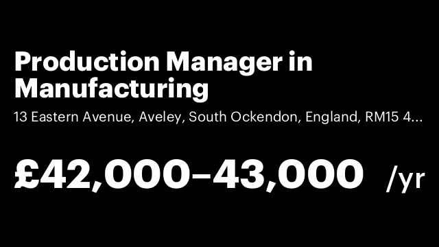 Production Manager in Manufacturing