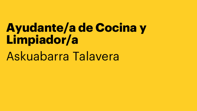 Ayudante/a de Cocina y Limpiador/a