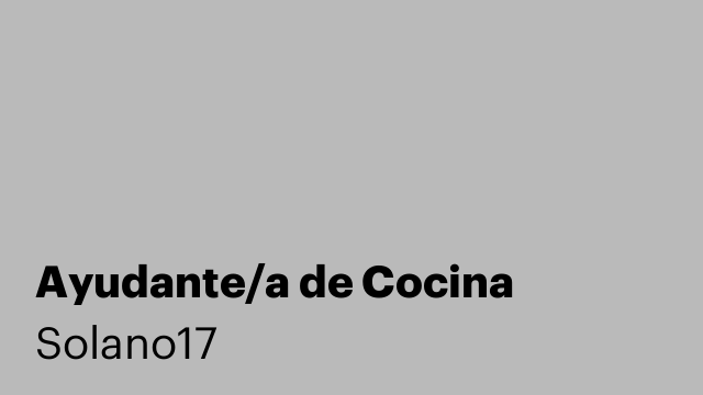 Ayudante/a de Cocina