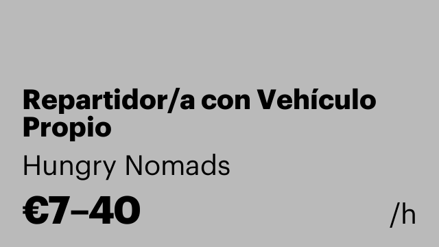 Repartidor/a con Vehículo Propio