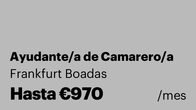 Ayudante/a de Camarero/a