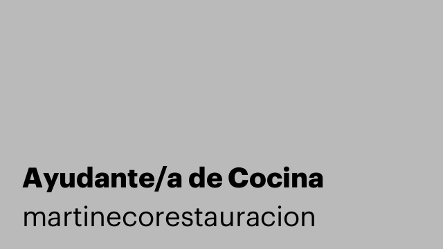 Ayudante/a de Cocina