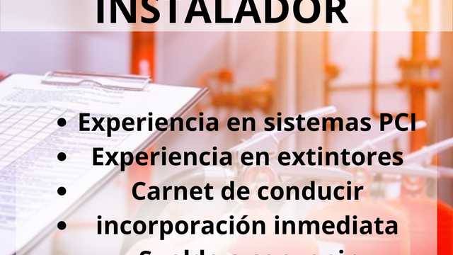 Operario instalador y mantenedor sistemas PCI
