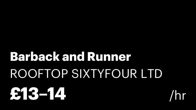 Barback and Runner
