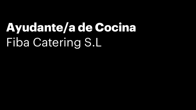 Ayudante/a de Cocina