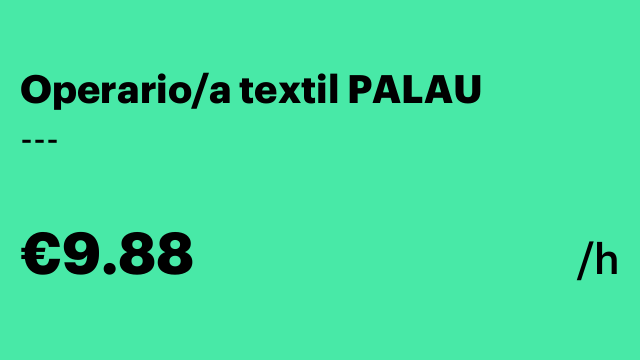 Operario/a textil PALAU