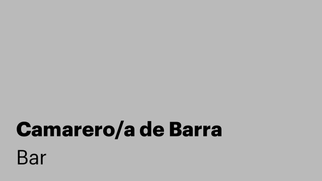 Camarero/a de Barra