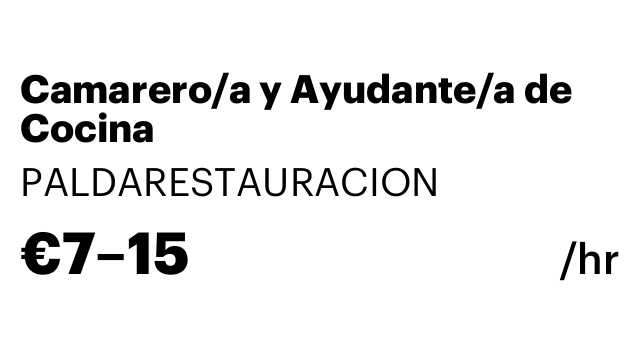 Camarero/a y Ayudante/a de Cocina