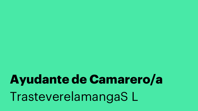Ayudante de Camarero/a