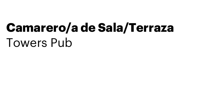 Camarero/a de Sala/Terraza