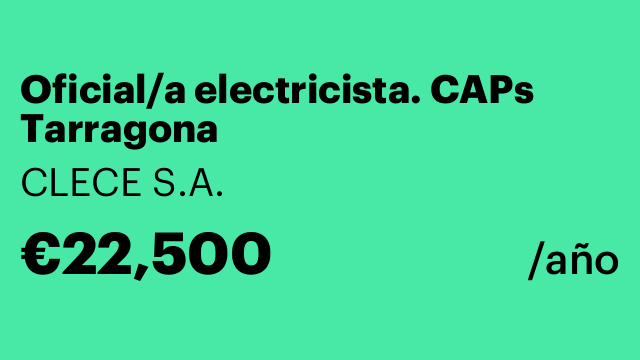 Oficial/a electricista. CAPs Tarragona