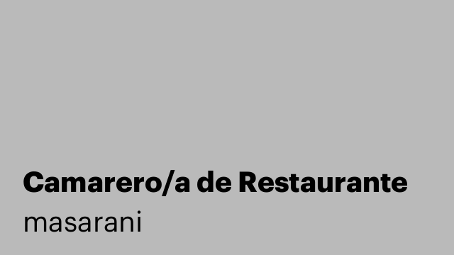 Camarero/a de Restaurante