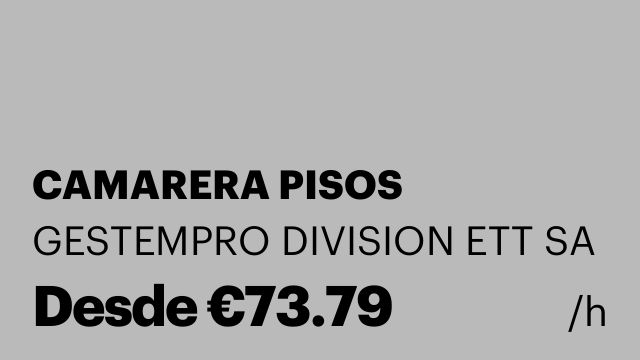 CAMARERA PISOS