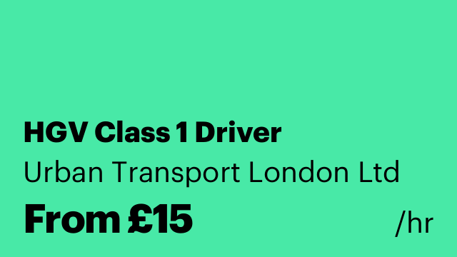 HGV Class 1 Driver