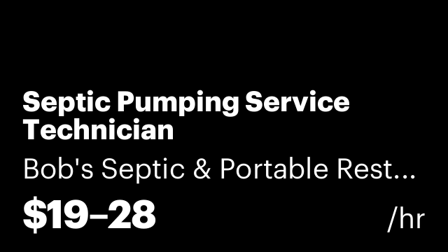 Septic Pumping Service Technician