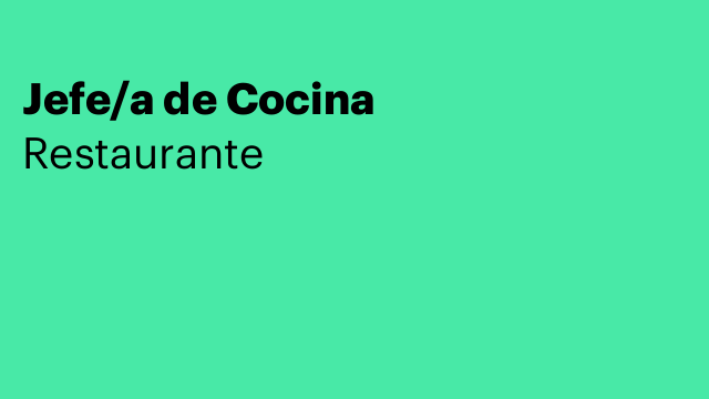 Jefe/a de Cocina