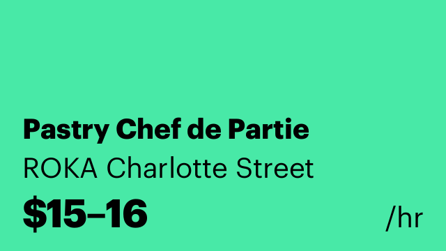 Pastry Chef de Partie