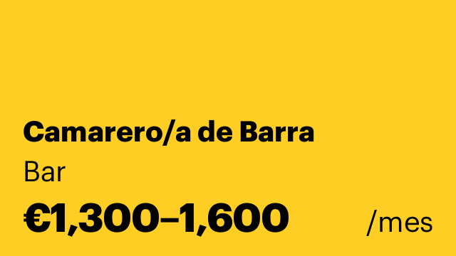 Camarero/a de Barra
