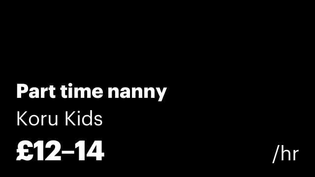 Part time nanny