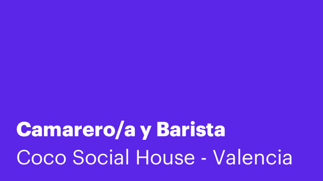 Camarero/a y Barista
