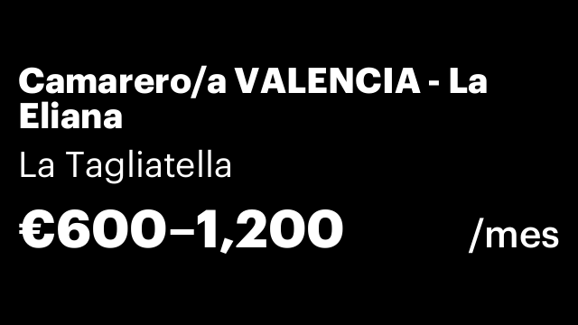 Camarero/a VALENCIA - La Eliana