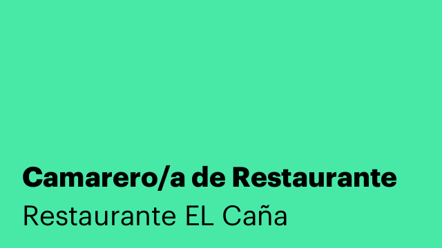 Camarero/a de Restaurante