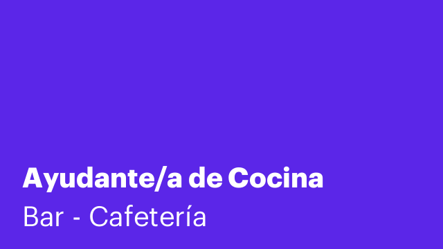 Ayudante/a de Cocina