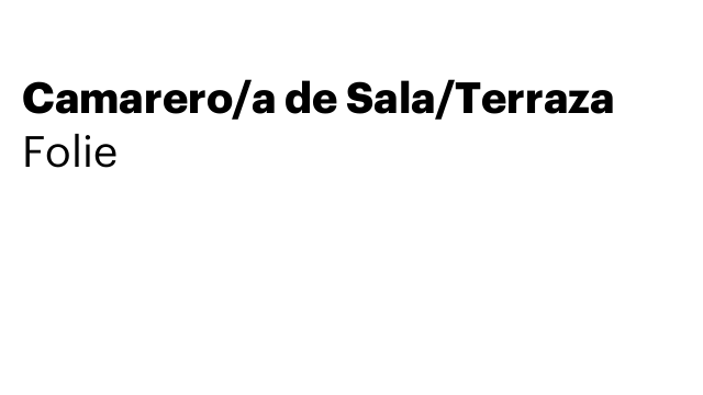 Camarero/a de Sala/Terraza