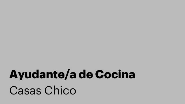 Ayudante/a de Cocina