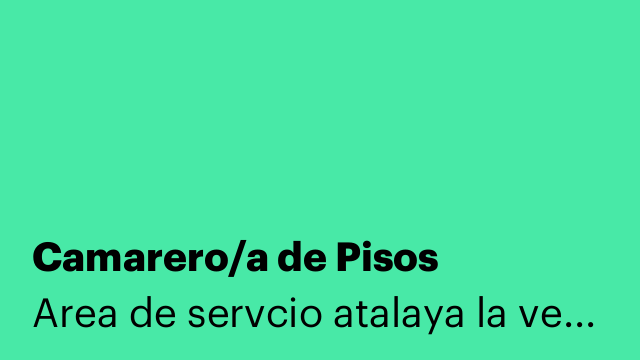 Camarero/a de Pisos