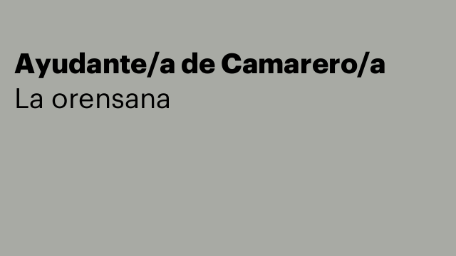 Ayudante/a de Camarero/a
